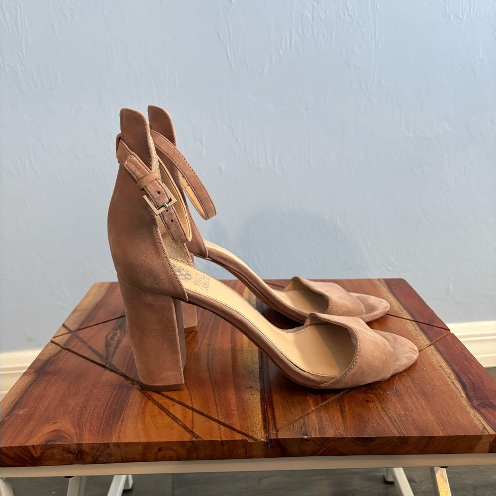 Vince Camuto Tan Block Heel Sandals - Picture 3 of 5